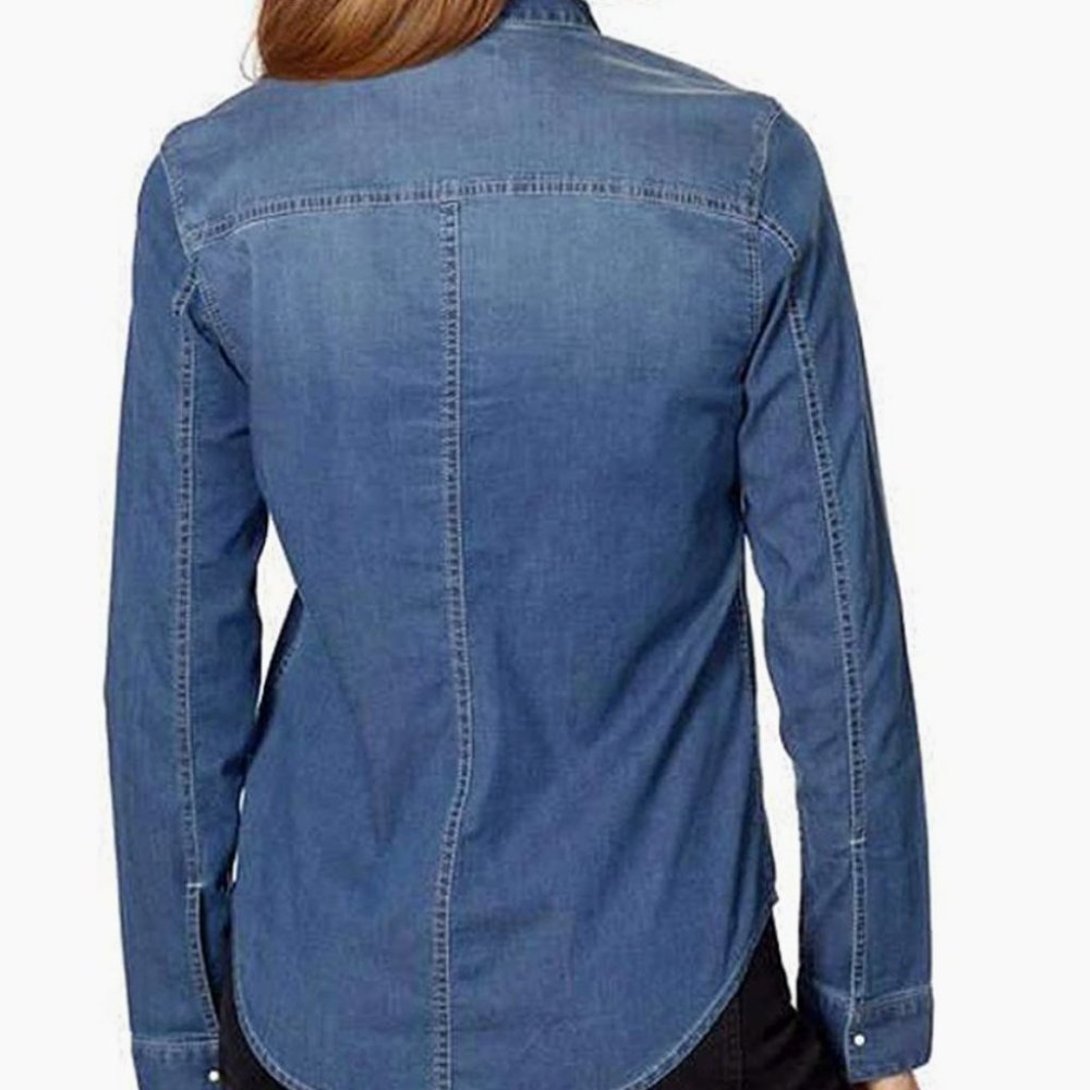 CALVIN KLEIN JEANS || Women's Denim Button Down Shirt - Size M - Picture 2 of 6